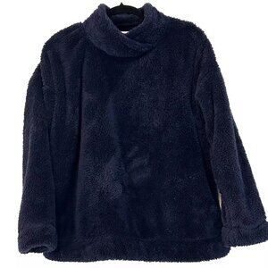 Jane & Bleecker Faux Fur Loungewear Top size Medium NEW Navy